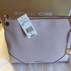 Michael Kors Nicole Suede and leather shoulder bag